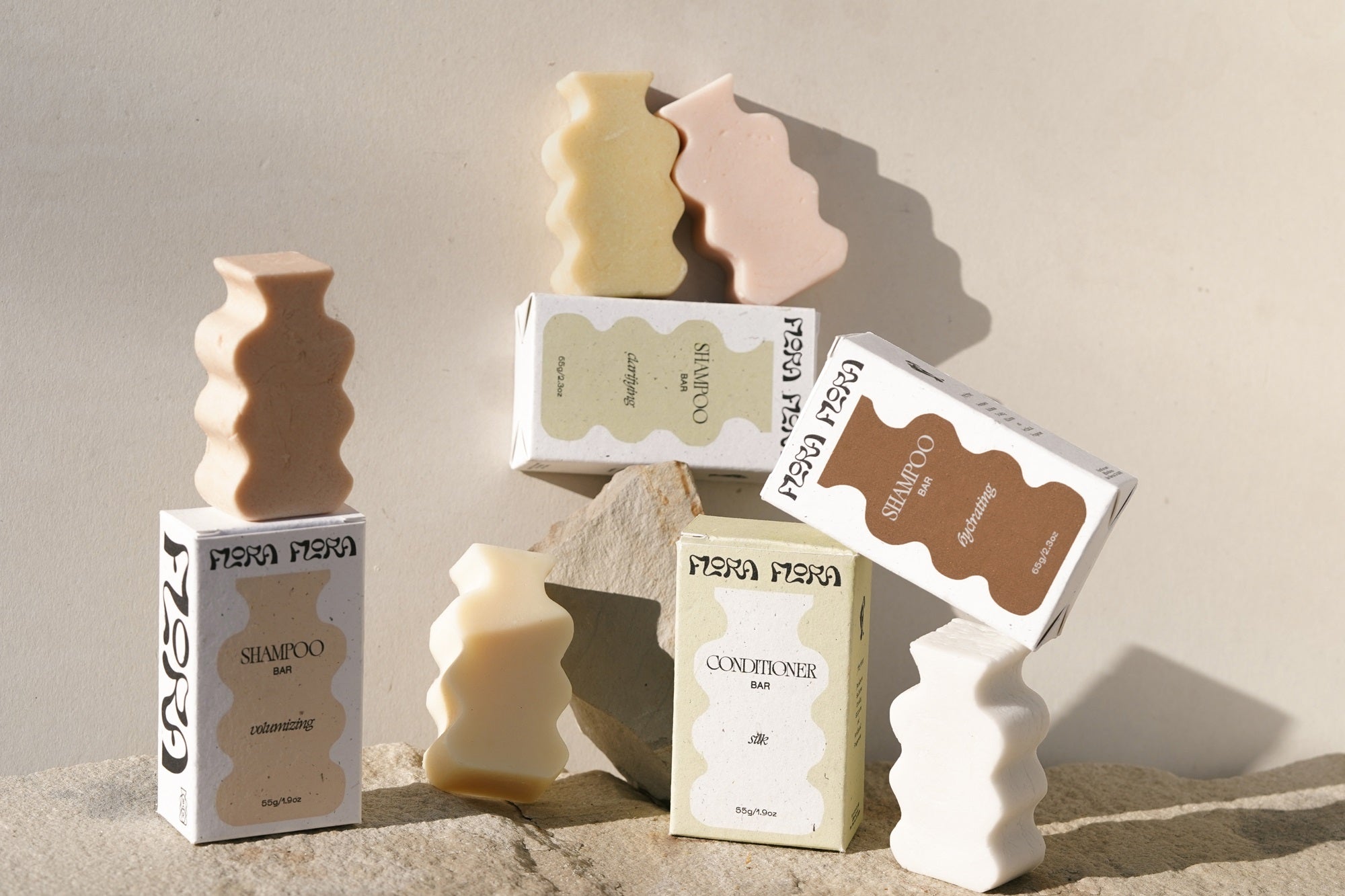 Flora Flora Co. Sustainable & Plastic Free Shampoo & Conditioner Bars. Official Australian Stockist. One Fine Secret Clean Beauty