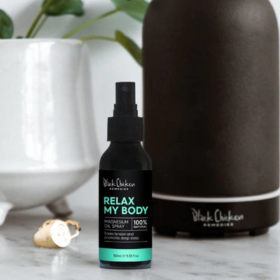 Buy Black Chicken Remedies Relax My Body - Magnesium Oil Spray 100ml at One Fine Secret. Official Stockist. Natural & Organic Body Care. Clean Beauty Melbourne.