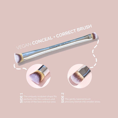 Buy Fitglow Beauty Vegan Teddy Double Conceal + Correct Brush at One Fine Secret. Official Stockist. Natural & Organic Makeup Clean Beauty Store in Melbourne, Australia.