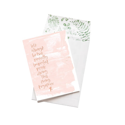 Emma Kate Co. Greeting Card - Let's Always Be Two Imperfect People. Clean Beauty Store One Fine Secret