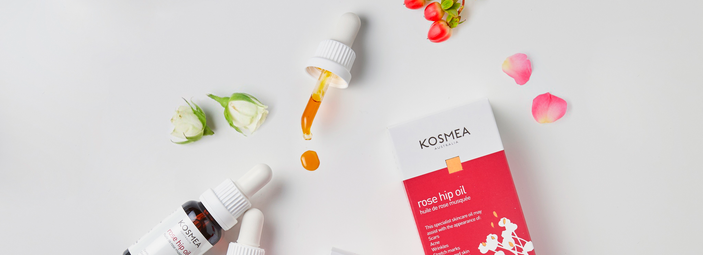 Kosmea, the pioneer of Certified Organic Rosehip Oil. Australian Natural Skincare Brand. Shop Kosmea at One Fine Secret. Natural Organic Skincare & Makeup Clean Beauty Store in Melbourne, Australia.