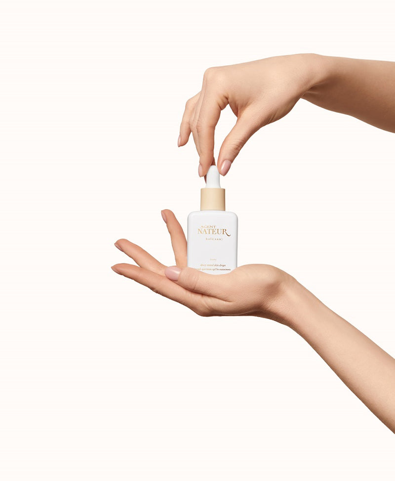 Buy Agent Nateur holi (sun) dewy tinted skin drops SPF50 in IVORY - very light to light complexions at One Fine Secret. Official Stockist in Melbourne, Australia.