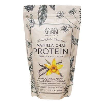 Buy Anima Mundi Vanilla Chai Protein Superfood Powder 567g at One Fine Secret Clean Beauty.