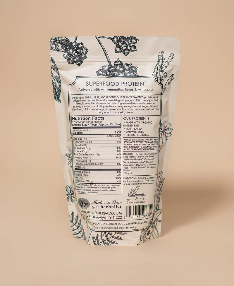 Buy Anima Mundi Vanilla Chai Protein Superfood Powder 567g at One Fine Secret Clean Beauty.