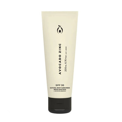 Buy Avocado Zinc SPF 30 Natural Body Sunscreen 200ml at One Fine Secret Clean Beauty.