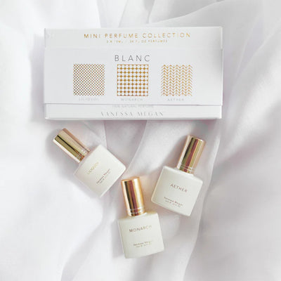 Buy Vanessa Megan 100% Natural Mini Perfume Trio Collection - Blanc at One Fine Secret. Official Stockist. Natural & Organic Perfume Store in Melbourne, Australia.