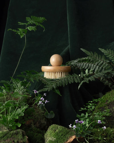 Buy Inbluem Lotus Wood Body Brush at One Fine Secret. Natural & Organic Skincare Clean Beauty Store in Melbourne, Australia.