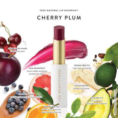 Buy Luk Beautifood Lip Nourish Lipstick in Cherry Plum colour at One Fine Secret. Luk Beautifood Official Australia Stockist in Melbourne.