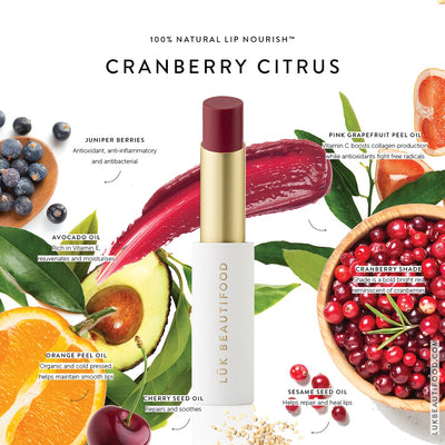 Buy Luk Beautifood Lip Nourish Lipstick in Cranberry Citrus colour at One Fine Secret. Luk Beautifood Official Australia Stockist in Melbourne.