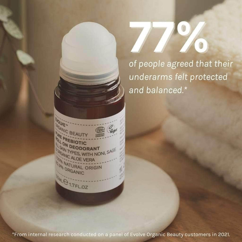 Buy Evolve Organic Beauty Pure Prebiotic Roll On Deodorant 50ml at One Fine Secret Clean Beauty.