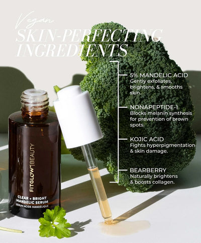 Buy Fitglow Beauty Clear + Bright Mandelic Serum Drops 30ml at One Fine Secret Clean Beauty.