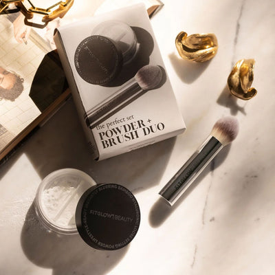 Buy Fitglow Beauty The Perfect Set | Powder + Brush Duo at One Fine Secret Clean Beauty.