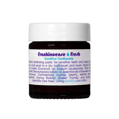Buy Living Libations Frankincense Fresh Sensitive Toothpaste 30ml at One Fine Secret.