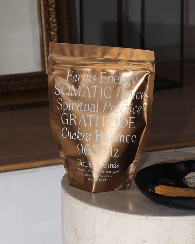 Buy Gracious Minds Rejuvenation Body Treatment Scrub 250g at One Fine Secret Clean Beauty.