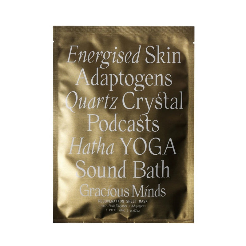 Buy Gracious Minds Rejuvenation Gold Sheet Mask at One Fine Secret Clean Beauty.