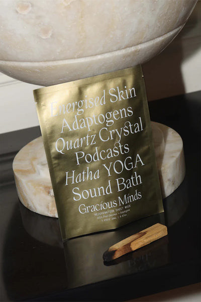 Buy Gracious Minds Rejuvenation Gold Sheet Mask at One Fine Secret Clean Beauty.