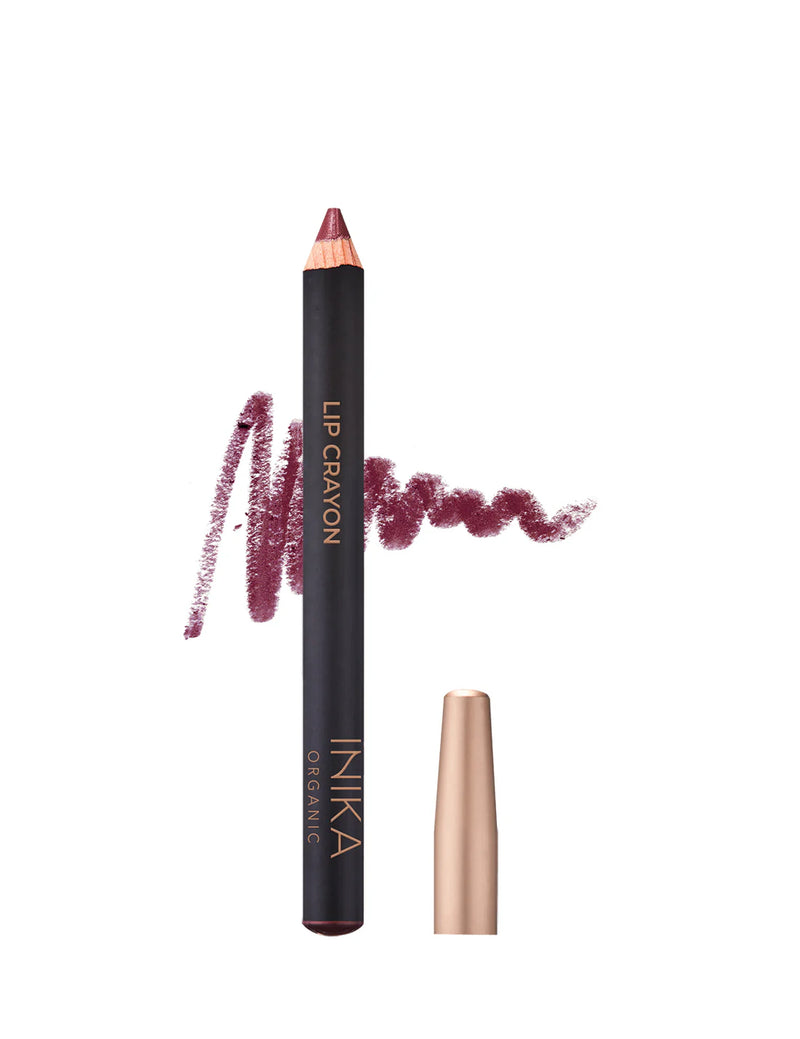 Buy Inika Organic Lip Crayon in Deep Plum colour at One Fine Secret Clean Beauty.
