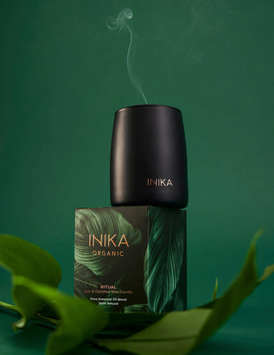 Buy Inika Organic Ritual Soy & Coconut Wax Candle 250g at One Fine Secret. Natural & Organic Clean Beauty Store in Melbourne, Australia.