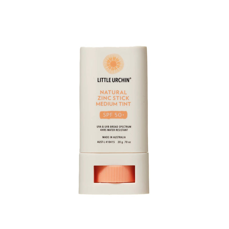 Buy Little Urchin Natural Zinc Stick Medium Tint SPF 50+ 20g at One Fine Secret. Natural & Organic Sunscreen. Clean Beauty Store in Melbourne, Australia.