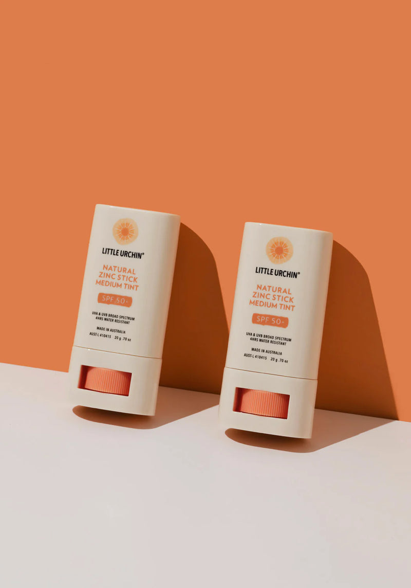 Buy Little Urchin Natural Zinc Stick Medium Tint SPF 50+ 20g at One Fine Secret. Natural & Organic Sunscreen. Clean Beauty Store in Melbourne, Australia.