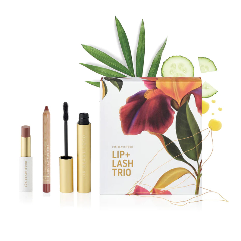 Buy Luk Beautifood Lip & Lash Trio Set - Nude Shades at One Fine Secret. Natural & Organic Makeup Clean Beauty Store in Melbourne, Australia.