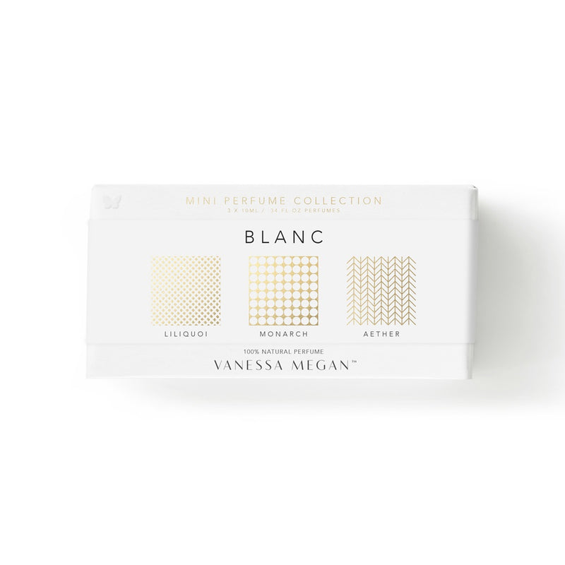 Buy Vanessa Megan 100% Natural Mini Perfume Trio Collection - Blanc at One Fine Secret. Official Stockist. Natural & Organic Perfume Store in Melbourne, Australia.