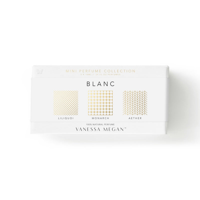 Buy Vanessa Megan 100% Natural Mini Perfume Trio Collection - Blanc at One Fine Secret. Official Stockist. Natural & Organic Perfume Store in Melbourne, Australia.