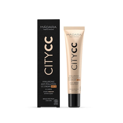 Buy Madara City CC Hyaluronic Anti-Pollution CC Cream SPF 15 in Medium colour at One Fine Secret. Official Stockist. Clean Beauty Melbourne.