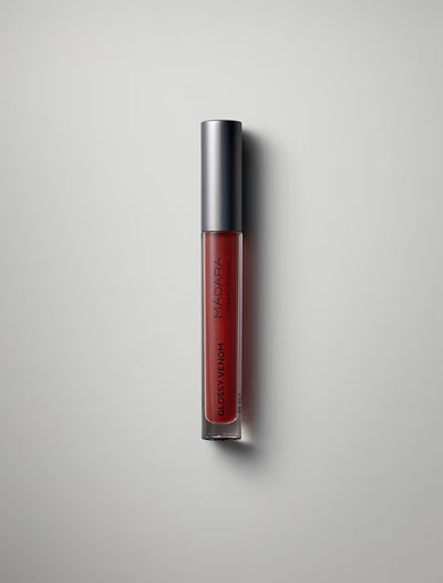 Buy Madara Glossy Venom Hydrating Lip Gloss in Ruby Red colour at One Fine Secret. Official Stockist. Natural & Organic Clean Lip Makeup Store in Melbourne, Australia.