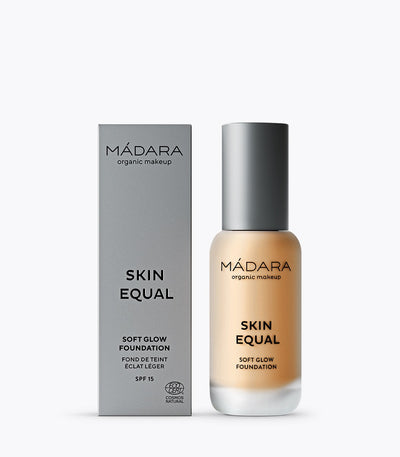 Buy Madara Skin Equal Soft Glow Foundation SPF 15 in Golden Sand 50 colour at One Fine Secret. Official Stockist. Natural & Organic Makeup Clean Beauty Store in Melbourne, Australia.
