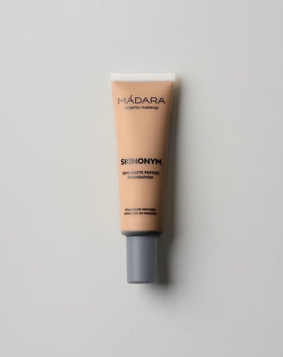 Buy Madara Skinonym Semi-Matte Peptide Foundation in Golden Sand colour at One Fine Secret. Official Stockist. Natural & Organic Makeup Clean Beauty Store in Melbourne, Australia.