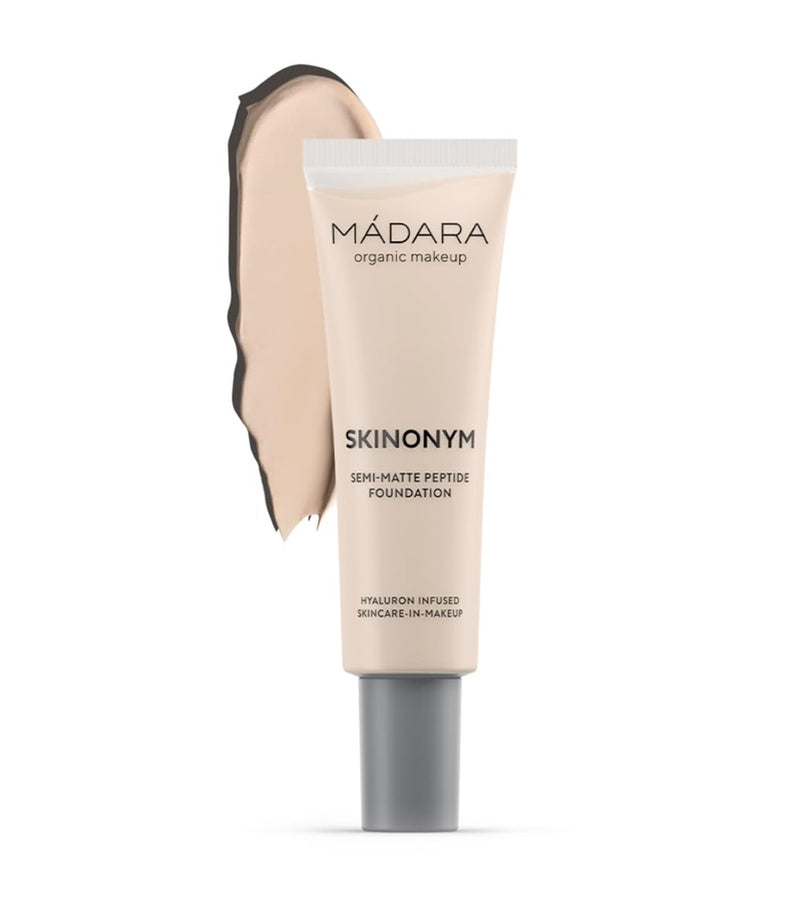 Buy Madara Skinonym Semi-Matte Peptide Foundation in Porcelain colour at One Fine Secret. Official Stockist. Natural & Organic Makeup Clean Beauty Store in Melbourne, Australia.