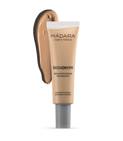 Buy Madara Skinonym Semi-Matte Peptide Foundation in Sand colour at One Fine Secret. Official Stockist. Natural & Organic Makeup Clean Beauty Store in Melbourne, Australia.