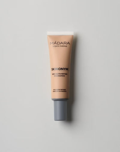 Buy Madara Skinonym Semi-Matte Peptide Foundation in Sand colour at One Fine Secret. Official Stockist. Natural & Organic Makeup Clean Beauty Store in Melbourne, Australia.