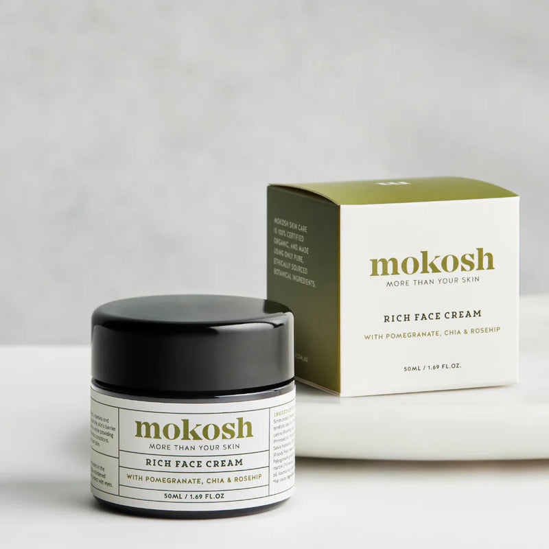 Buy Mokosh Rich Face Cream 50ml in a new formula at One Fine Secret. Natural & Organic Skincare Clean Beauty Store in Melbourne, Australia.
