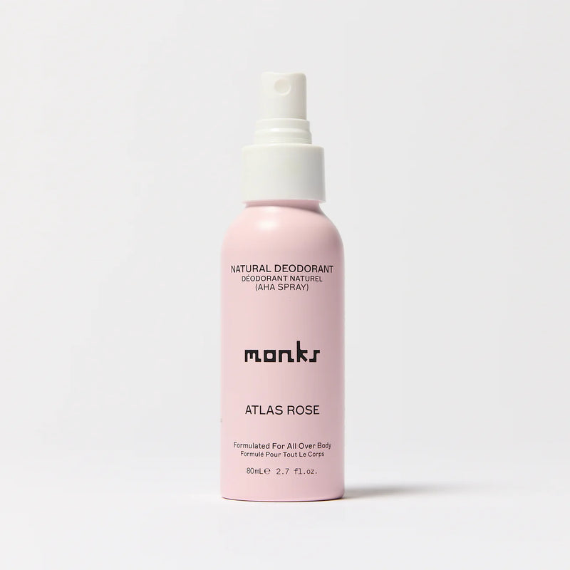 Buy Monks Natural Deodorant Spray 80ml - Atlas Rose at One Fine Secret Australia.