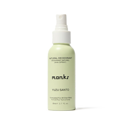 Buy Monks Natural Deodorant AHA Spray 80ml - Yuzu Santo at One Fine Secret Australia.
