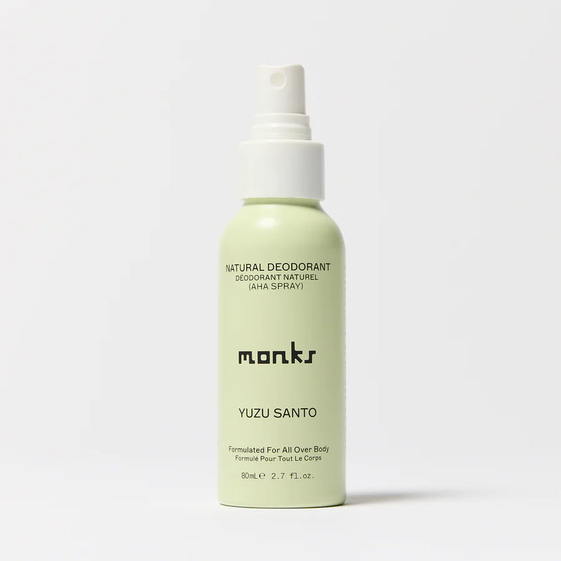 Buy Monks Natural Deodorant AHA Spray 80ml - Yuzu Santo at One Fine Secret Australia.