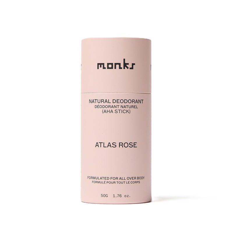 Buy Monks Natural Deodorant AHA Stick 50g - Atlas Rose at One Fine Secret Australia.