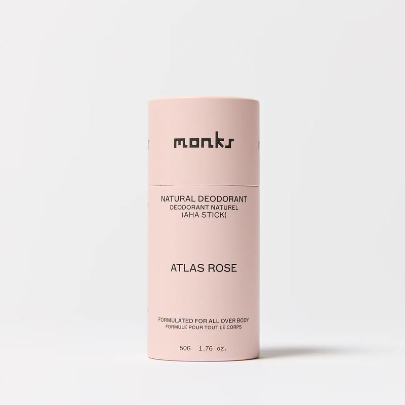 Buy Monks Natural Deodorant AHA Stick 50g - Atlas Rose at One Fine Secret Australia.
