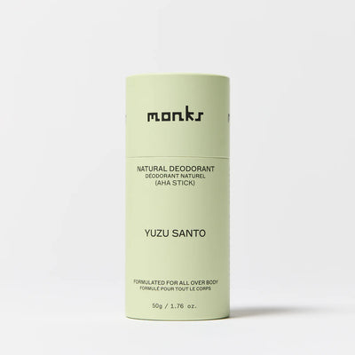 Buy Monks Natural Deodorant AHA Stick 50g - Yuzu Santo at One Fine Secret Australia.