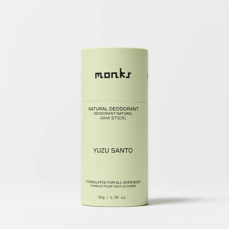 Buy Monks Natural Deodorant AHA Stick 50g - Yuzu Santo at One Fine Secret Australia.