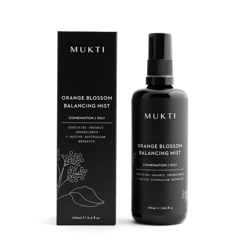 Australian Certified Organic Skincare. Shop Mukti Orange Blossom Balancing Mist 100ml at One Fine Secret, Natural & Organic Skincare Makeup Clean Beauty Store Melbourne Australia