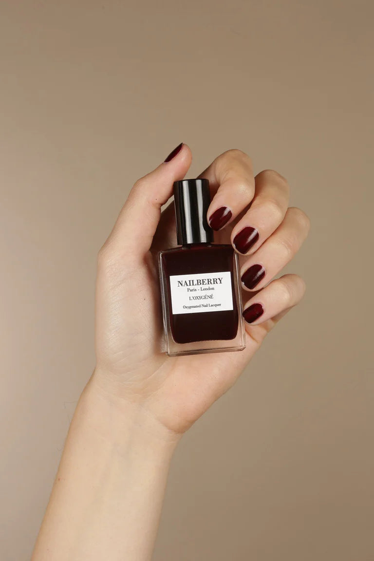 Buy Nailberry Oxygenated Nail Polish 15ml - Noirberry at One Fine Secret Clean Beauty.