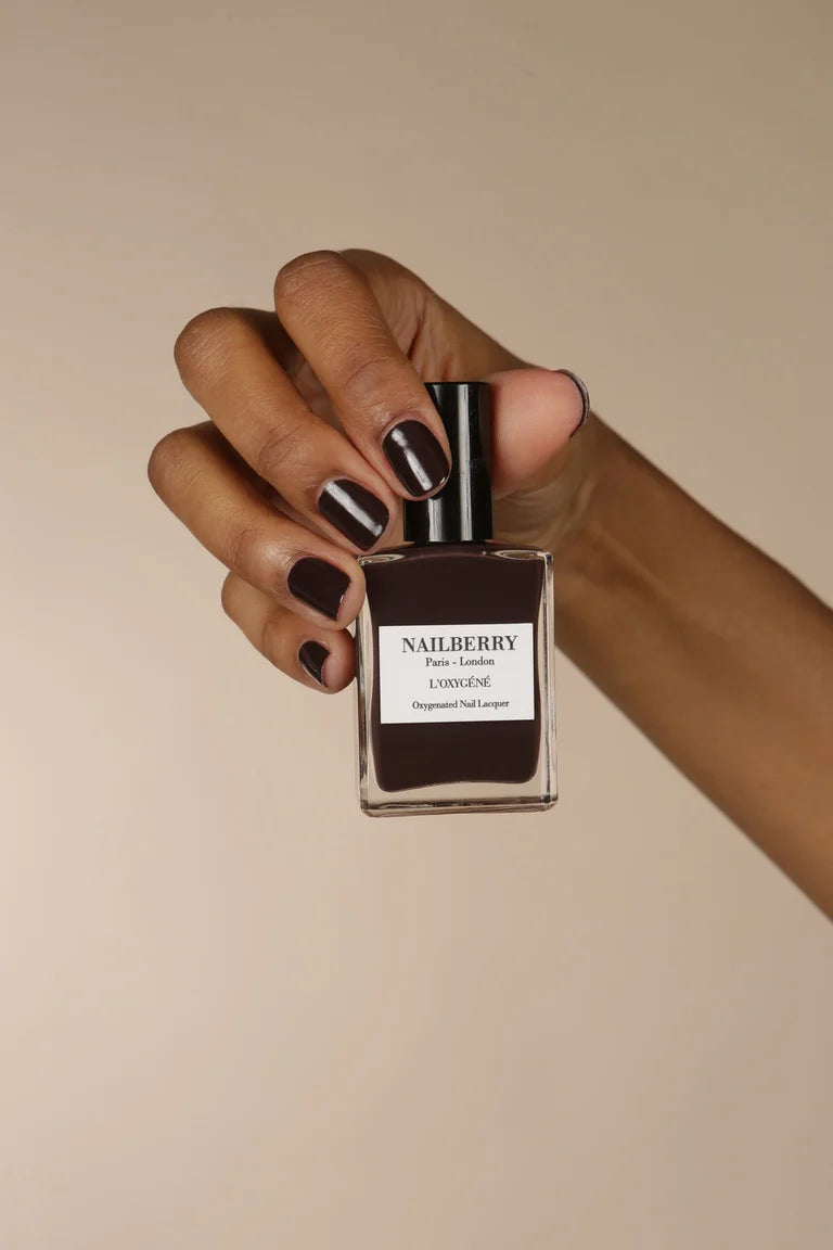 Buy Nailberry Oxygenated Nail Polish 15ml - Noirberry at One Fine Secret Clean Beauty.