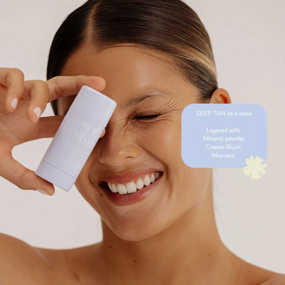 Buy Sol Sista Butta Block Tinted Mineral Beauty Zinc SPF 50+ in Deep Tan shade at One Fine Secret.