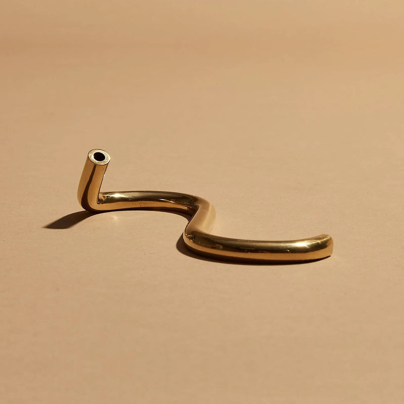 Buy Subtle Bodies Brass Incense Holder (i) S Shape at One Fine Secret Clean Beauty.