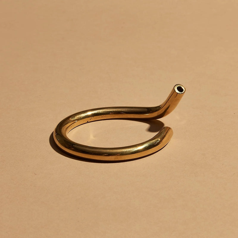 Buy Subtle Bodies Brass Incense Holder (iii) C Shape at One Fine Secret Clean Beauty.