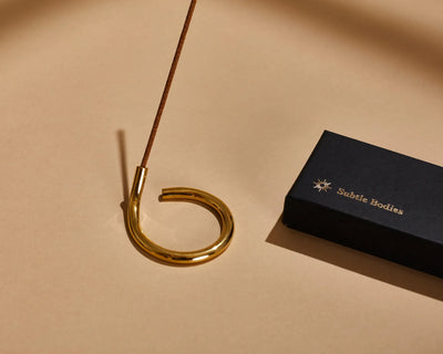 Buy Subtle Bodies Brass Incense Holder (iii) C Shape at One Fine Secret Clean Beauty.