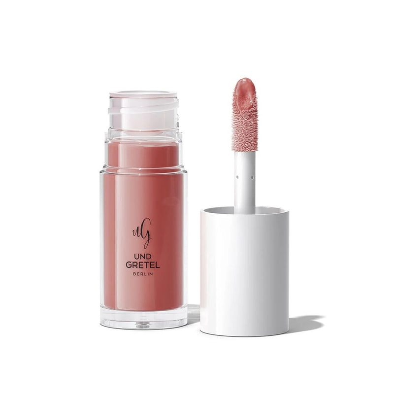 Buy Und Gretel GLIZ Lip Oil in Powder Rose colour at One Fine Secret Australia.